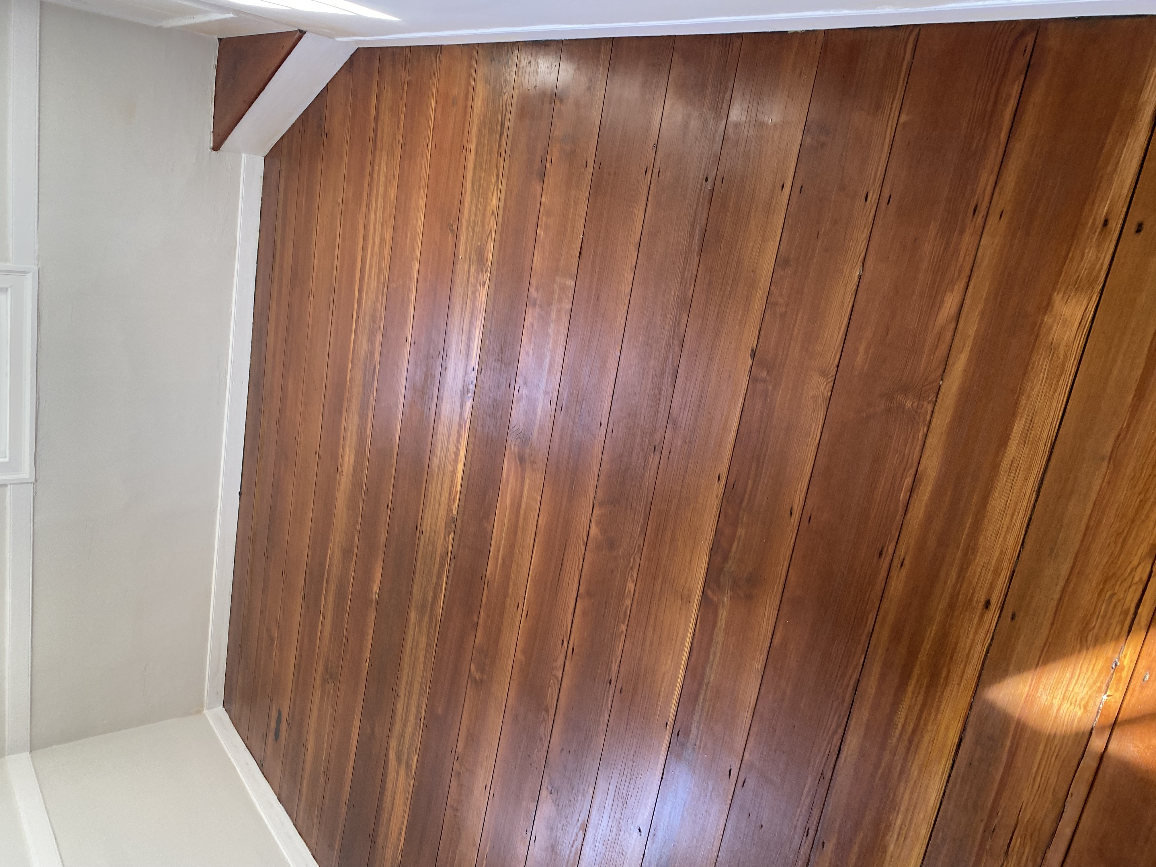 Restored antique hardwood flooring in an older home
