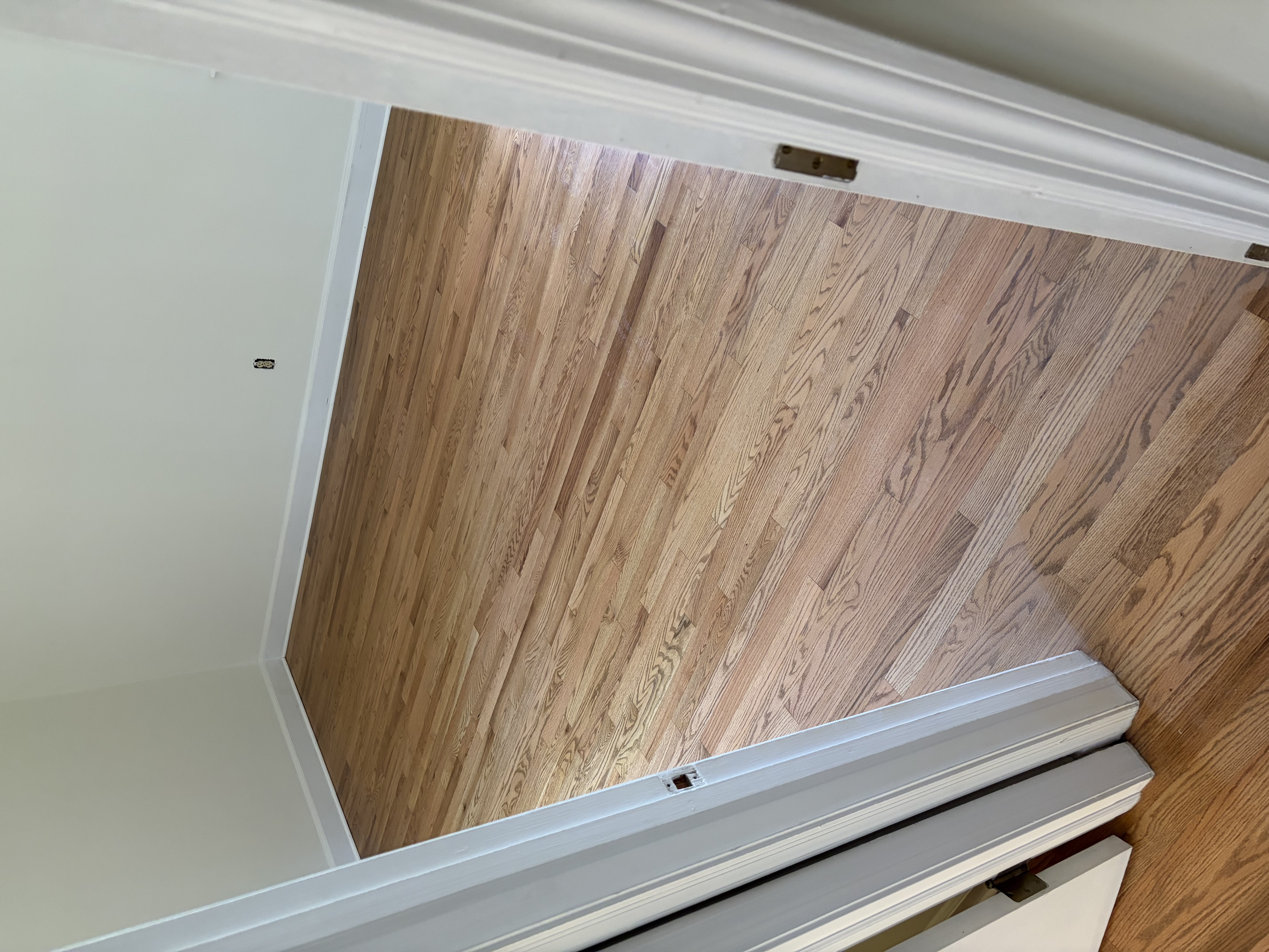 Resanded oak floor in a Wake County living room