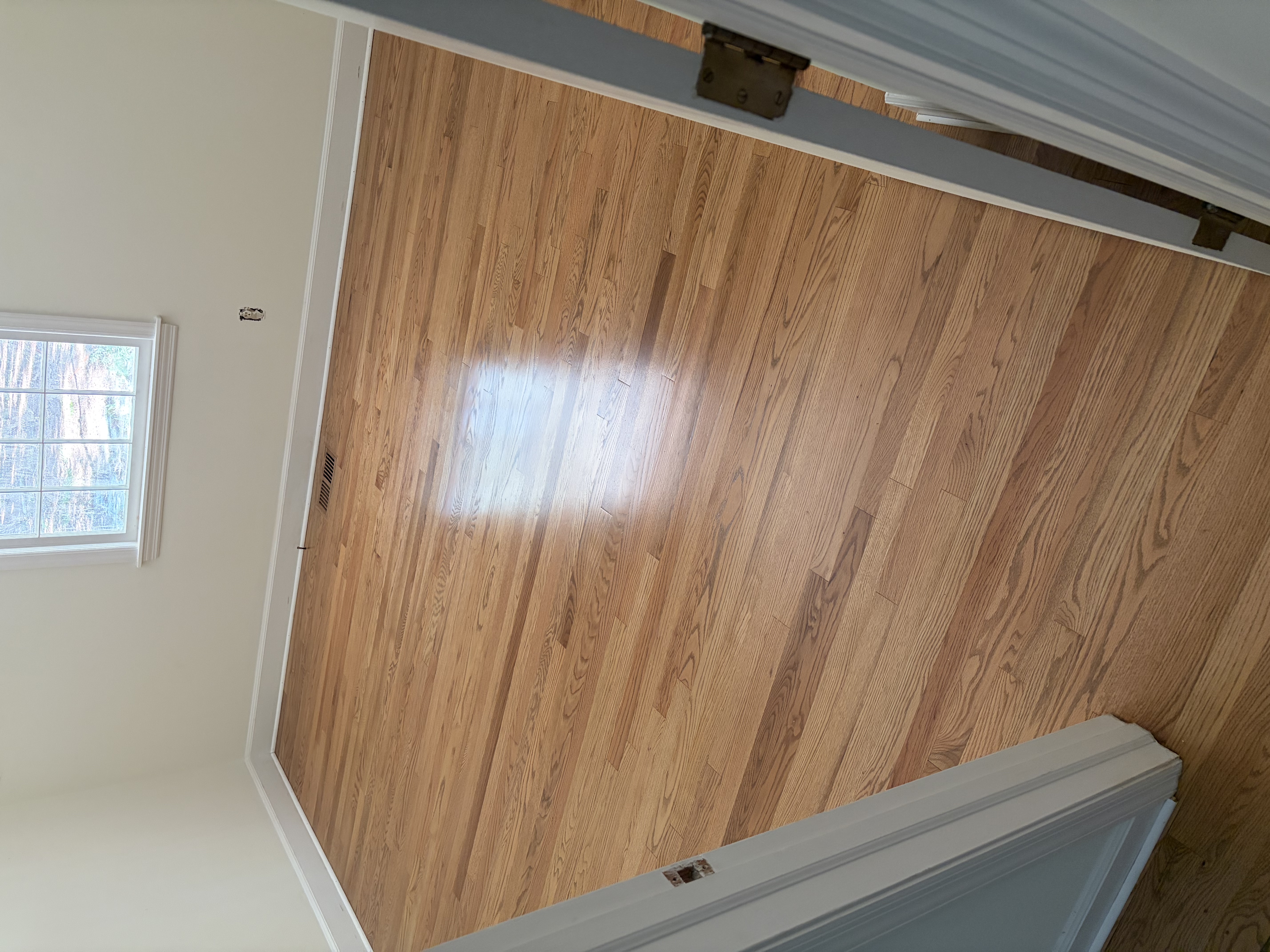 Completed oak bedroom floor one with a Weathered Oak stain and oil-based finish